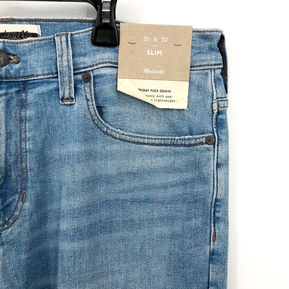 MADEWELL Men's Straight Slim Jeans 35x32 Blue Hodgson Wash Denim ND475 NWT - Picture 7 of 16